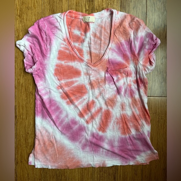 Anthropologie T.la Petite V-Neck Roll Cuff Basic T-Shirt bundle tie dye size XS - Picture 13 of 14